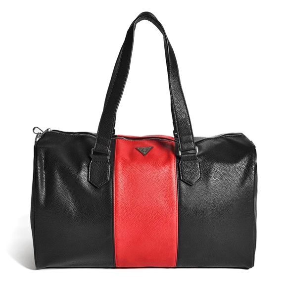 guess leather duffle bag